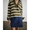 Whitney Top, Fern/Cream Wide Stripe - Sweaters - 5
