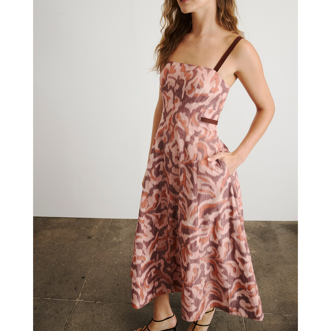 Tavia Dress, Mahogany/Sugarcane Multi - Dresses - 4