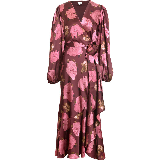 Long Sleeve Blaire Dress, Mahogany/Soft Carmine Multi