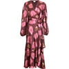 Long Sleeve Blaire Dress, Mahogany/Soft Carmine Multi - Dresses - 1 - thumbnail