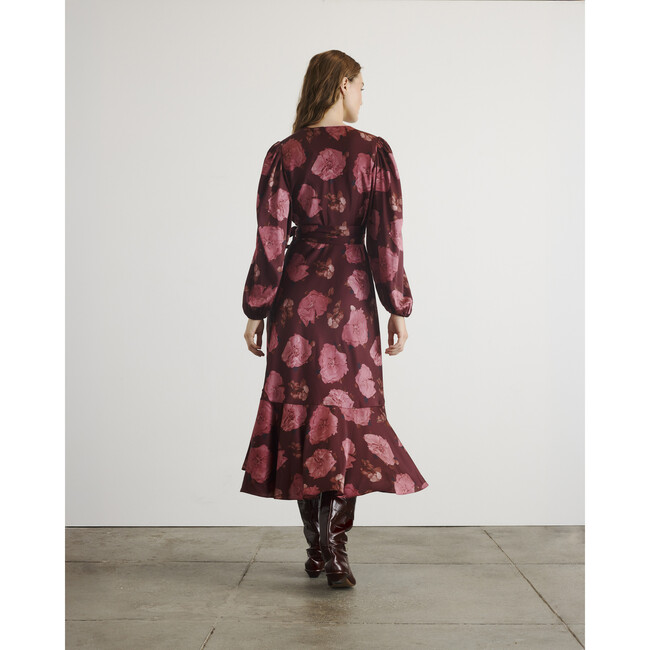 Long Sleeve Blaire Dress, Mahogany/Soft Carmine Multi - Dresses - 6