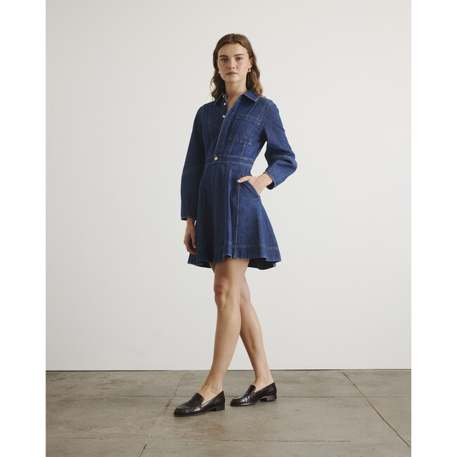 Hailey Dress, Classic Indigo Blue - Dresses - 3