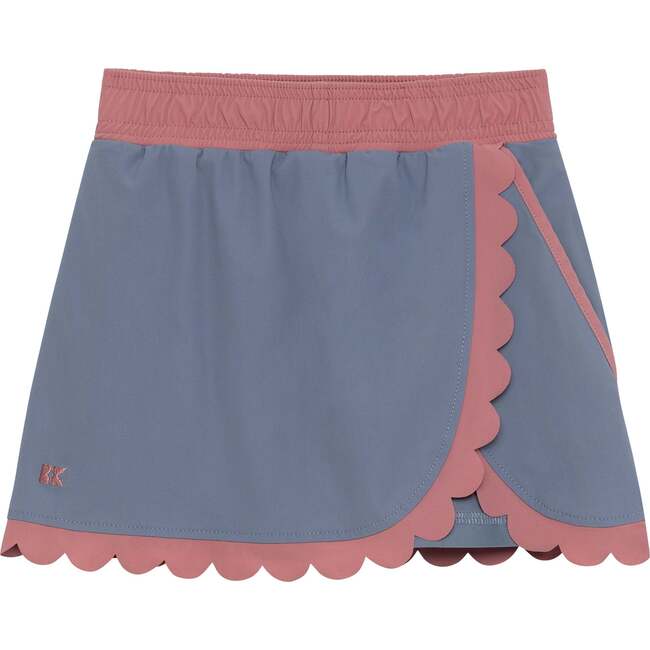 Girls Scalloped Skort, Slate