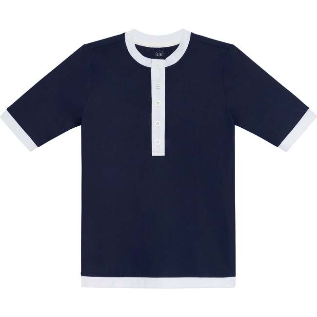 Girls Henley Top, Navy