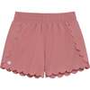 Girls Scalloped Super Short, Dusty Pink - Shorts - 1 - thumbnail