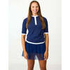 Girls Henley Top, Navy - T-Shirts - 2