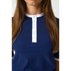 Girls Henley Top, Navy - T-Shirts - 4
