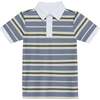 Boys Polo Shirt, Slate Stripe - Polo Shirts - 1 - thumbnail