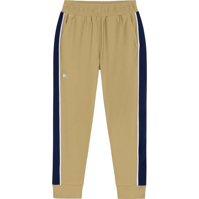 Boys Warm-Up Jogger, Khaki Navy Stripe