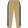 Boys Warm-Up Jogger, Khaki Navy Stripe - Pants - 1 - thumbnail