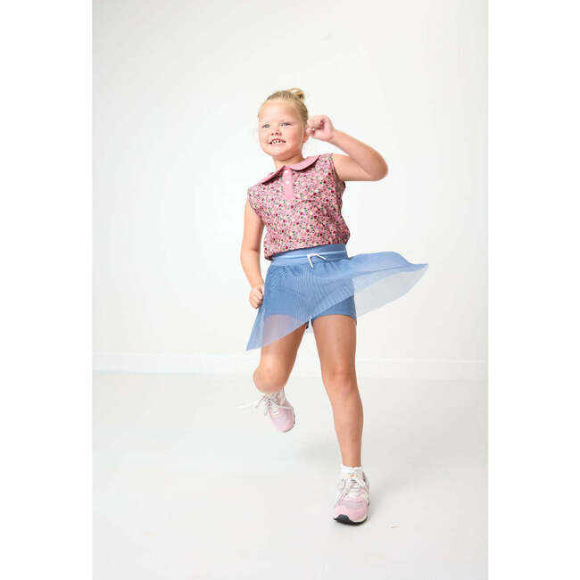 Girls Pleated Skort, Slate - Skirts - 4