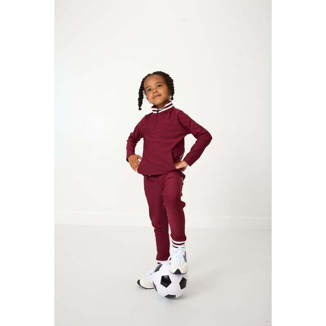 Girls Half Zip, Maroon - Sweatshirts - 2