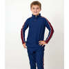 Boys Half Zip, Navy Maroon Stripe - Sweatshirts - 2