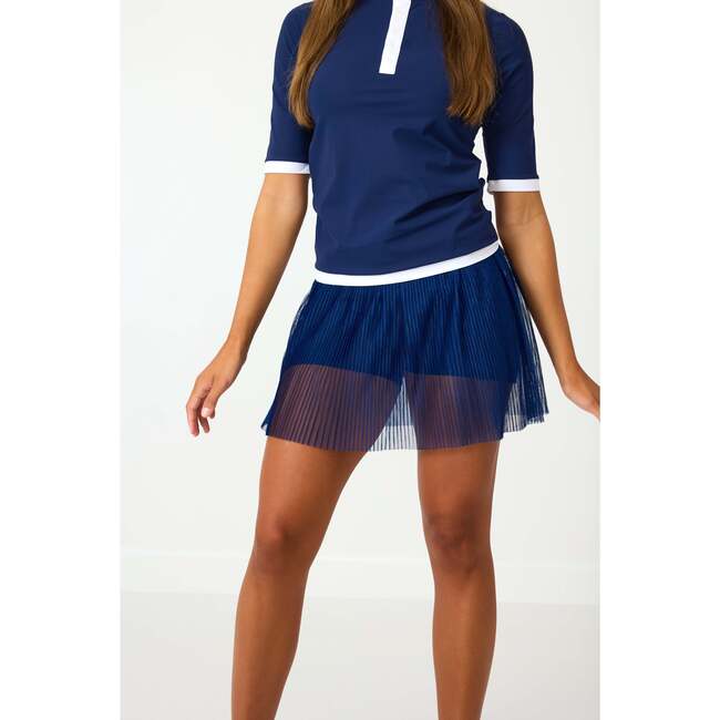 Girls Pleated Skort, Navy - Skirts - 3