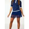 Girls Pleated Skort, Navy - Skirts - 3