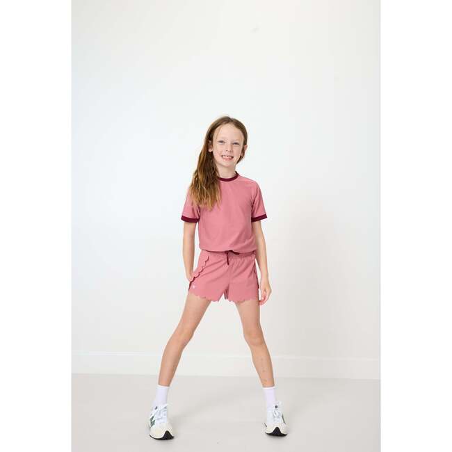 Girls Scalloped Super Short, Dusty Pink - Shorts - 3