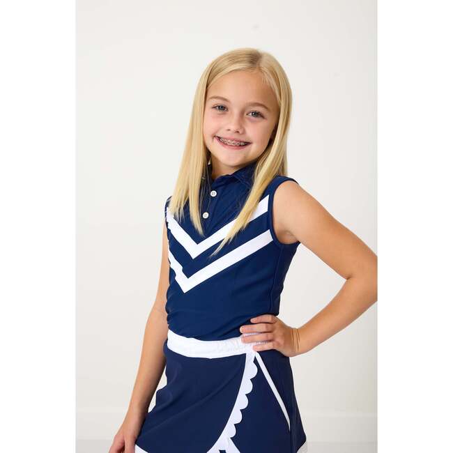 Girls Cheer Tank, Navy - Tank Tops - 2