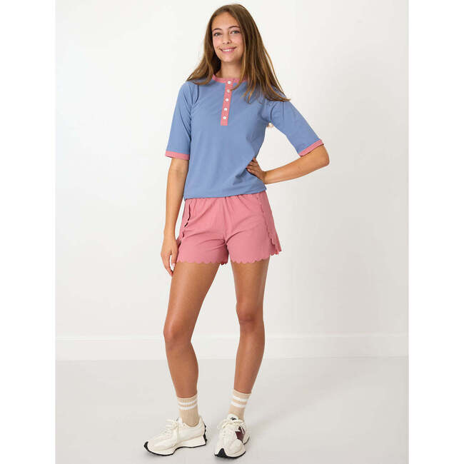 Girls Scalloped Super Short, Dusty Pink - Shorts - 4