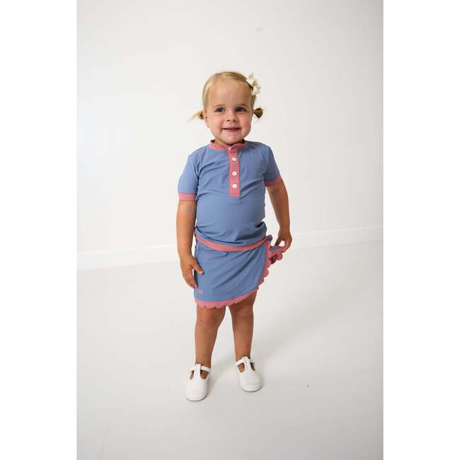 Girls Henley Top, Slate - T-Shirts - 2