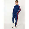 Boys Half Zip, Navy Maroon Stripe - Sweatshirts - 3
