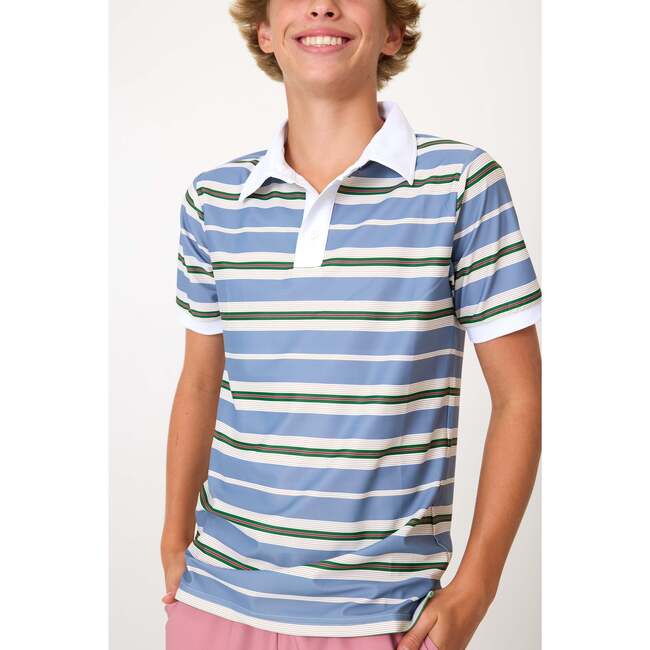 Boys Polo Shirt, Slate Stripe - Polo Shirts - 2