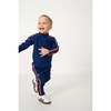 Boys Half Zip, Navy Maroon Stripe - Sweatshirts - 4