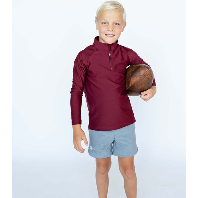 Boys Half Zip, Maroon - Sweatshirts - 2