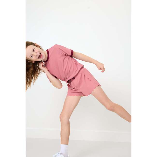 Girls Scalloped Super Short, Dusty Pink - Shorts - 5