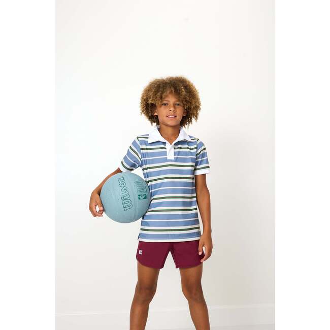 Boys Polo Shirt, Slate Stripe - Polo Shirts - 3