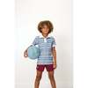 Boys Polo Shirt, Slate Stripe - Polo Shirts - 3