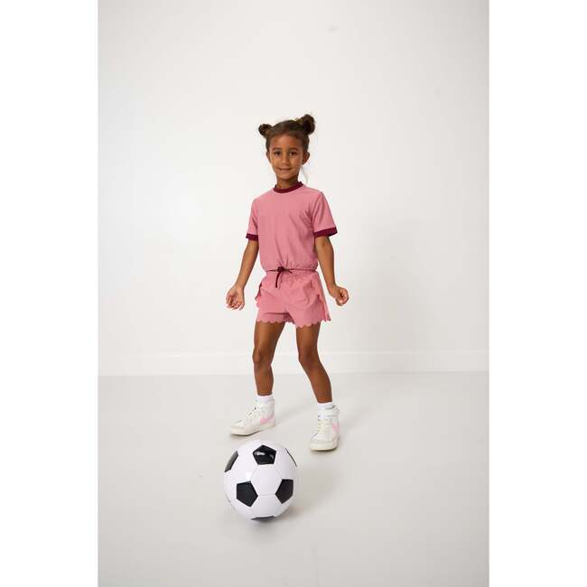 Girls Scalloped Super Short, Dusty Pink - Shorts - 6