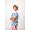 Boys Polo Shirt, Slate Stripe - Polo Shirts - 4