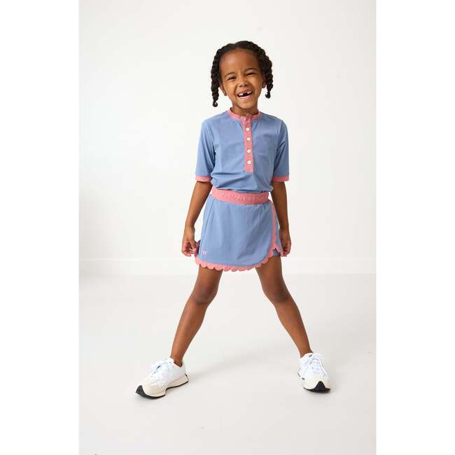 Girls Henley Top, Slate - T-Shirts - 4