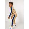 Boys Warm-Up Jogger, Khaki Navy Stripe - Pants - 3