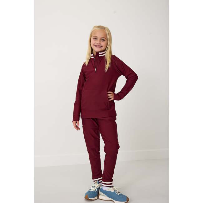 Girls Retro Jogger, Maroon - Pants - 4