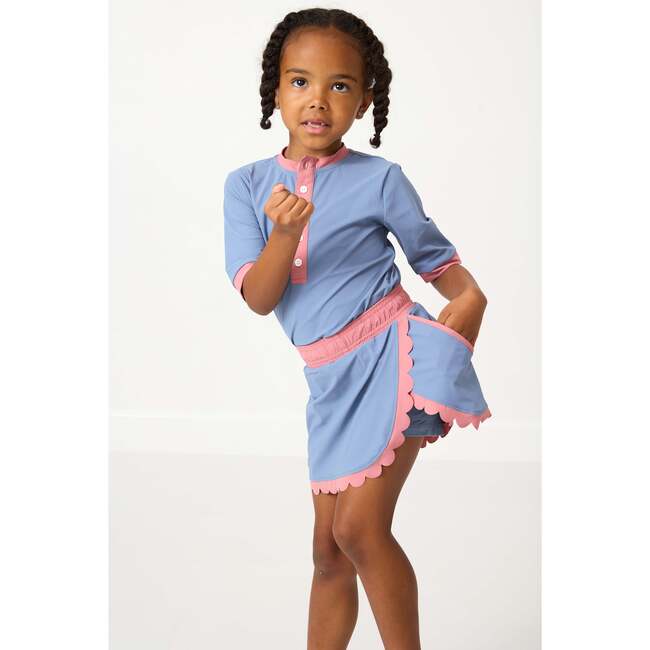 Girls Scalloped Skort, Slate - Skirts - 5
