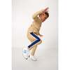 Boys Warm-Up Jogger, Khaki Navy Stripe - Pants - 4