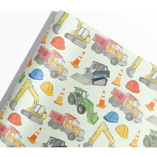 Construction Vehicles Gift Wrap