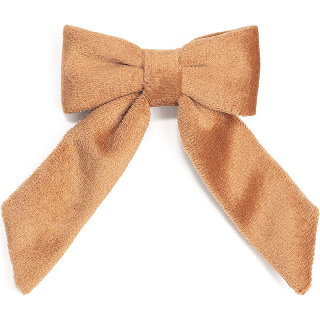 Spice Velvet Coquette Bow Clip, Orange