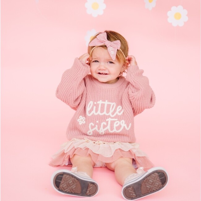 Little Sister Knit Sweater, Mauve - Sweatshirts - 2