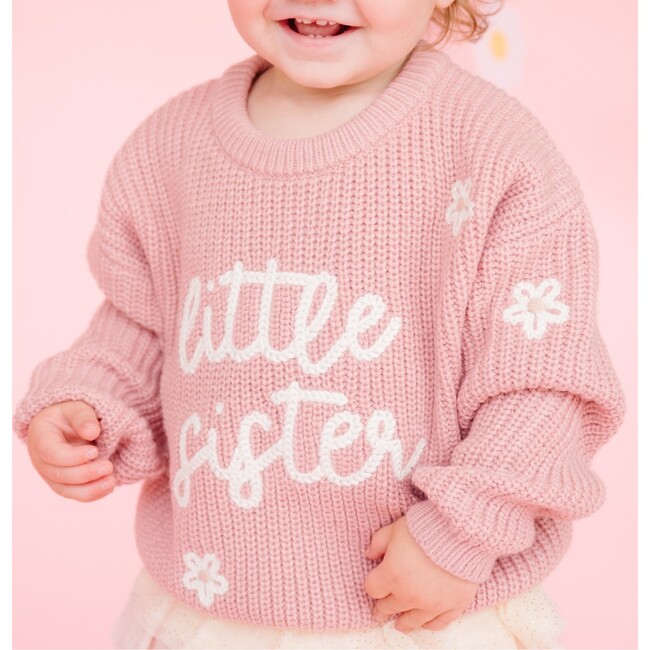 Little Sister Knit Sweater, Mauve - Sweatshirts - 3