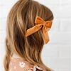 Spice Velvet Coquette Bow Clip, Orange - Hair Accessories - 3