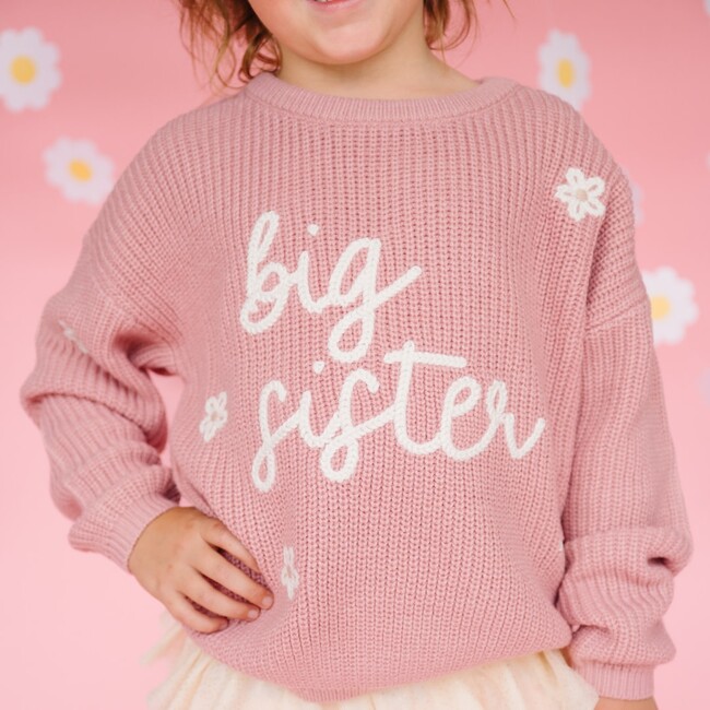 Big Sister Knit Sweater, Mauve - Sweatshirts - 3