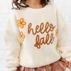 Hello Fall Knit Sweater, Natural - Sweatshirts - 3