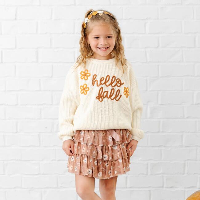 Ditsy Fall Floral Printed Tiered Tutu, Multi - Tutus - 4