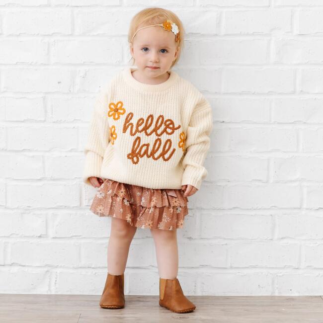 Hello Fall Knit Sweater, Natural - Sweatshirts - 5