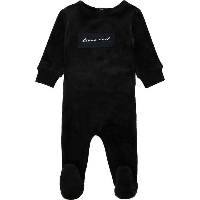 Velour Patch Footie, Black