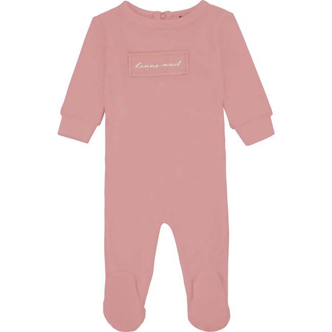 Velour Patch Footie, Pink
