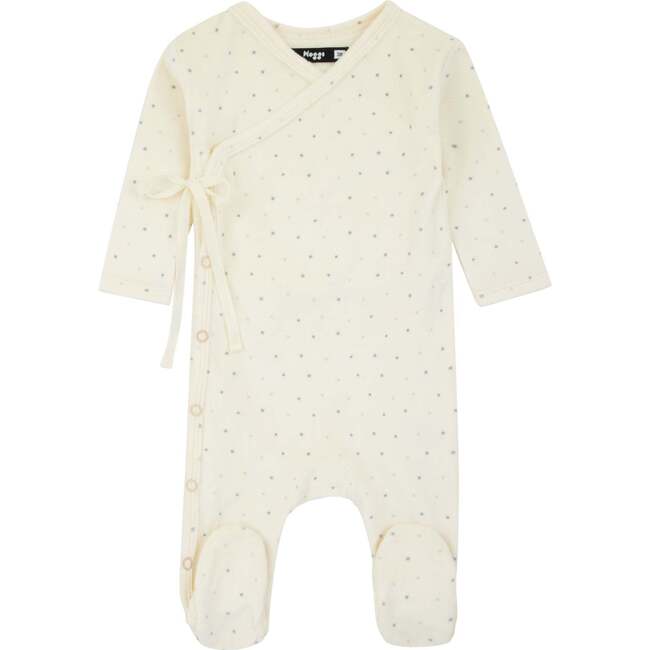 Velour Dot Pattern Wrap Footie, Boy