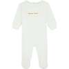 Velour Patch Footie, Ivory - Footie Pajamas - 1 - thumbnail